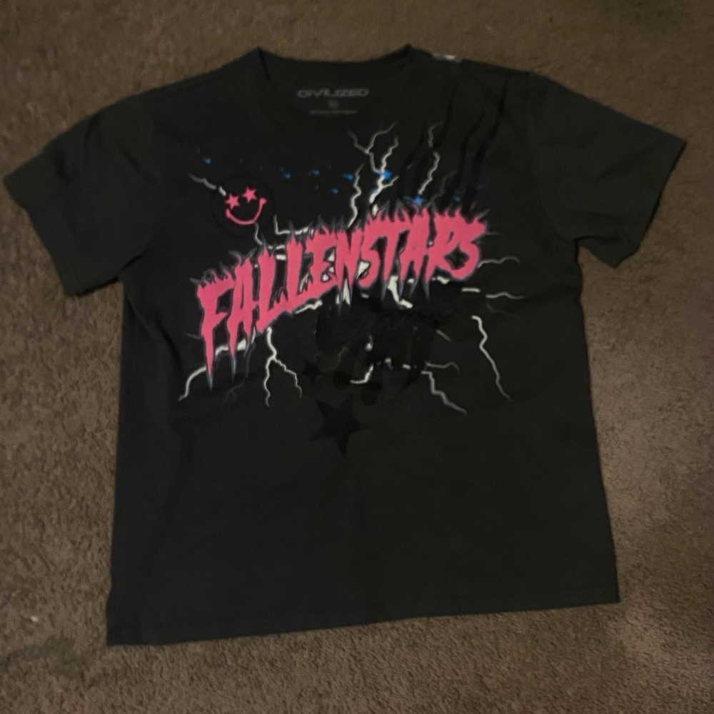 Fallenstars Graphic Tee - Black and Pink